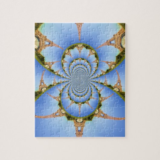 Der Zauber von Paris: Geometrisches Eiffelturm-Des Puzzle (Vertikal)