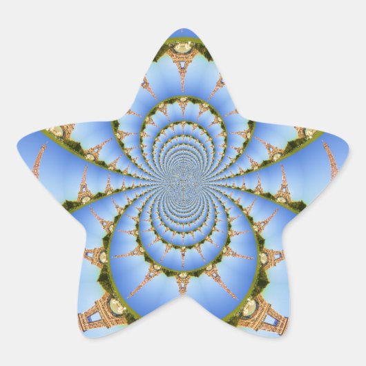 Der Zauber von Paris: Geometrisches Eiffelturm-Des Stern-Aufkleber (Vorderseite)