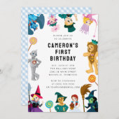 Der Zauberer des Oz-Zeichens zum Geburtstag Einladung (Vorne/Hinten)