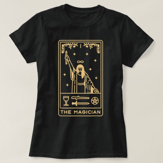 Der Zauberer-Mystische Tarot-Karte T-Shirt (Design vorne)