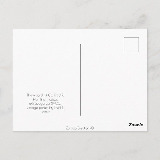 Der Zauberer Oz, Tinman Musical Postkarte (Rückseite)
