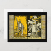 Der Zauberer und das Tower Tarot 2 Postkarte (Vorne/Hinten)