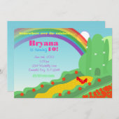 Der Zauberer von OZ Emerald City Slippers Geburtst Einladung (Vorne/Hinten)