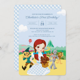 Der Zauberer von Oz Erster Geburtstag Einladung