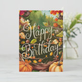 Der zauberhafte wärme Herbstfall glücklich zum Geb Karte (Stehend Vorderseite)