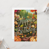 Der zauberhafte wärme Herbstfall glücklich zum Geb Karte (Vorderseite/Rückseite Beispiel)