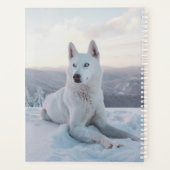 Der zauberhafte Weiße Husky-Hund im Schnee Planer (Rückseite)