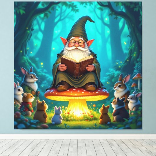 „Der Zauberwald-Erzähler“ Leinwanddruck (Insitu (Holzboden))