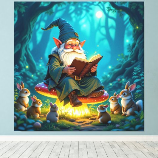 „Der Zauberwald-Erzähler“ Leinwanddruck (Insitu (Holzboden))