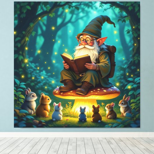 „Der Zauberwald-Erzähler“ Leinwanddruck (Insitu (Holzboden))