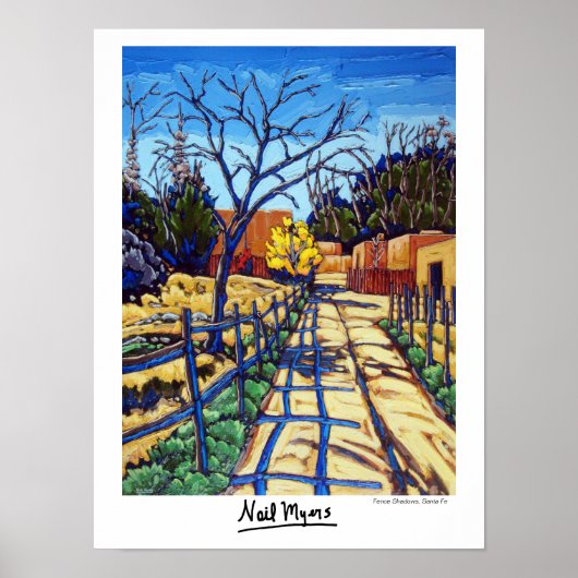 Der Zaun schattet das Santa Fe Poster (Vorne)