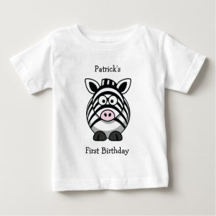Der Zebra-Baby-T-Shirt des persönlichen Babys Baby T-shirt