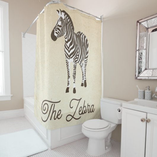 Der Zebra-Farbblock Duschvorhang (Beispiel)