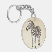 Der Zebra-Farbblock Schlüsselanhänger (Vorderseite links)