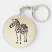 Der Zebra-Farbblock Schlüsselanhänger (Rückseite)