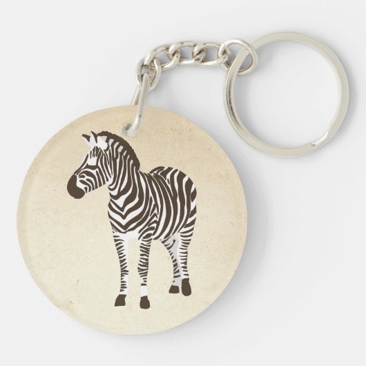 Der Zebra-Farbblock Schlüsselanhänger (Rückseite)