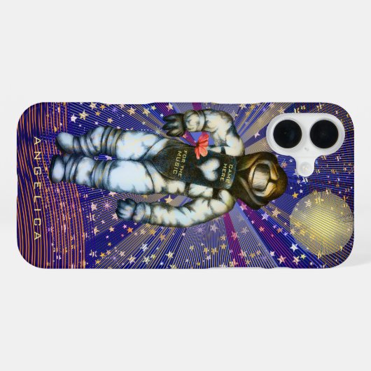 Der Zeichnend Astronaut hier für den Coolen Musikr iPhone Hülle (Rückseite (Horizontal))