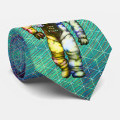 Der Zeichnend Astronaut kam hier zum FUN Cool Spac Krawatte (Gerollt)