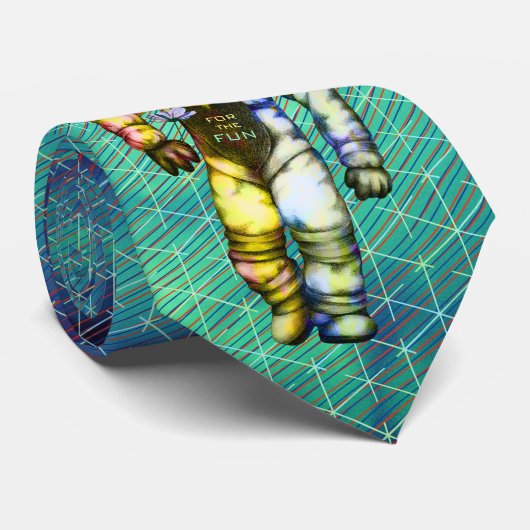 Der Zeichnend Astronaut kam hier zum FUN Cool Spac Krawatte (Gerollt)