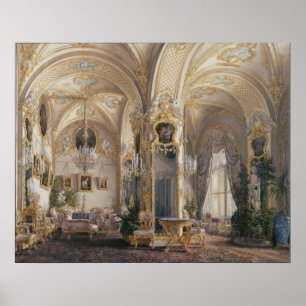 Der Zeichnend Saal im Rokoko II-Stil mit Kupiden Poster