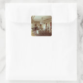 Der Zeichnend Saal Quadratischer Aufkleber (Tasche)