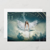 Der Zeit herauf Bewegungs-weiblichen Engel Wings Postkarte (Vorne/Hinten)