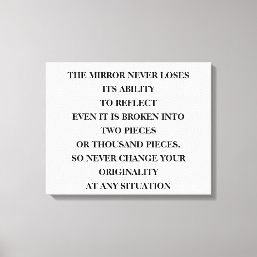 Der zeitlose Power des Spiegels zum Nachdenken, eg Leinwanddruck (Vorderseite)