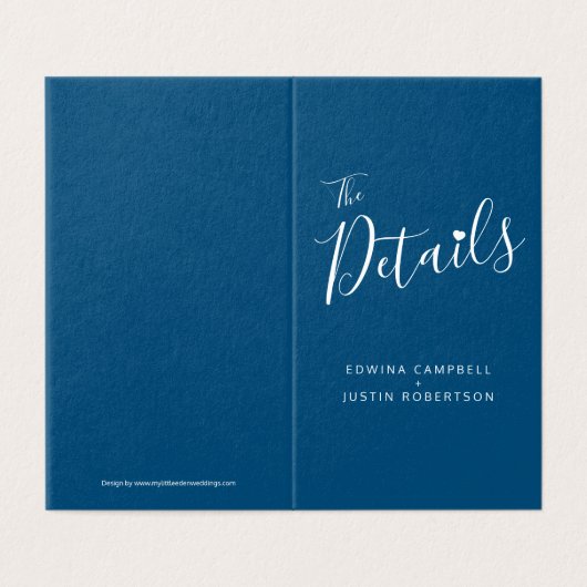 Der Zeitplan für Hochzeiten oder Veranstaltungen (Außenseite Aufgefaltet)