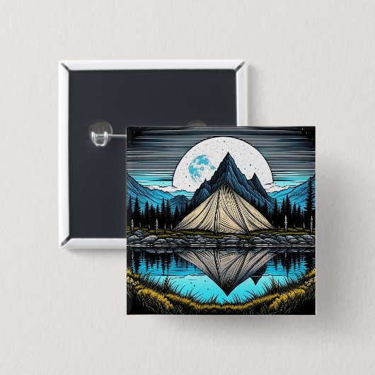 Der Zelt am See im Gebirge Button (Vorne & Hinten)