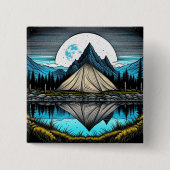Der Zelt am See im Gebirge Button (Vorderseite)