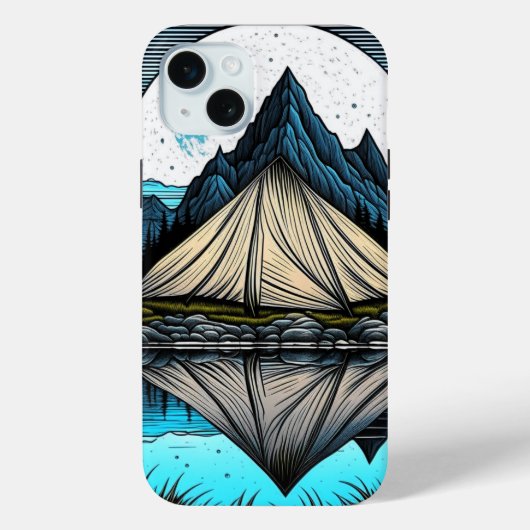 Der Zelt am See im Gebirge Case-Mate iPhone Hülle (Rückseite)