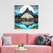 Der Zelt am See im Gebirge Leinwanddruck (Insitu (Wohnzimmer))