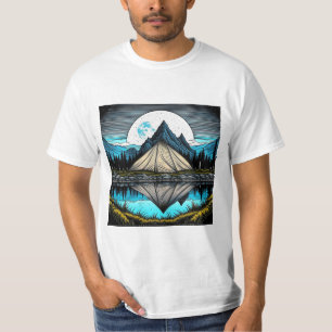 Der Zelt am See im Gebirge T-Shirt