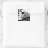 Der ZepherStainless stromlinienförmige Stahlzug Quadratischer Aufkleber (Tasche)
