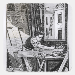 Der Zimmermann Quadratischer Aufkleber