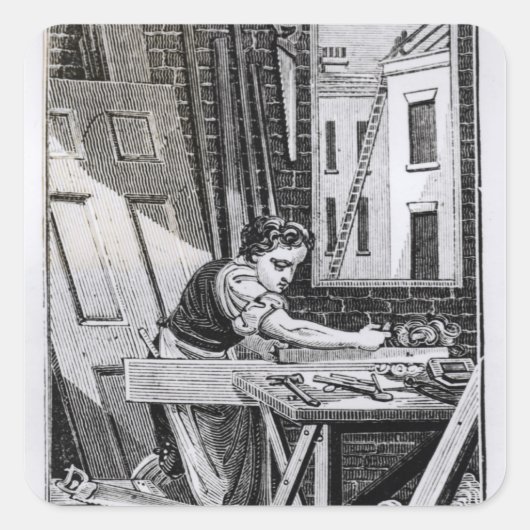 Der Zimmermann Quadratischer Aufkleber (Vorderseite)