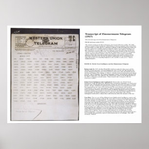 Der Zimmermann Telegramm-Fernschreiber mit Poster