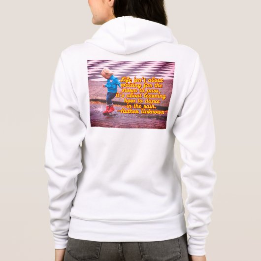 Der Zippered Hoodie der Frau mit Grafiken auf (Rückseite)