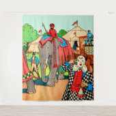 Der Zirkus kommt zum Stadtbild Wandteppich (Vorderseite)