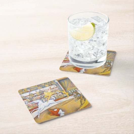 Der Zirkus, Seurat Rechteckiger Pappuntersetzer (Vor Ort)