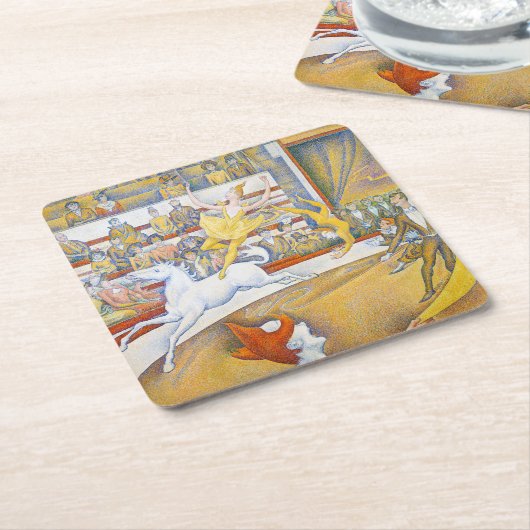 Der Zirkus, Seurat Rechteckiger Pappuntersetzer (angewinkelt)