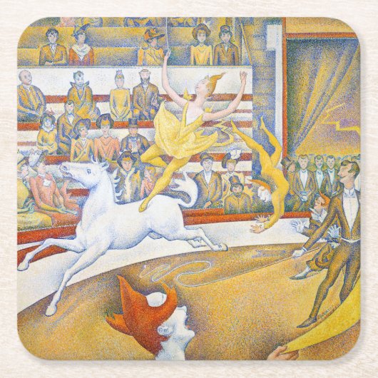 Der Zirkus, Seurat Rechteckiger Pappuntersetzer (Vorderseite)