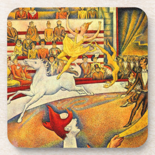 Der Zirkus von Georges Seurat, Vintage Fine Art Getränkeuntersetzer