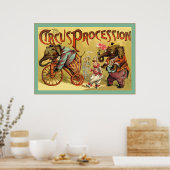 Der Zirkusprozess ~ Vintager Zirkus Poster (Küche)