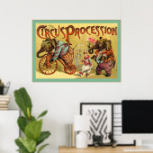Der Zirkusprozess ~ Vintager Zirkus Poster (Heimbüro)