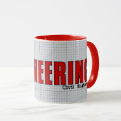 Der Zivilste Ingenieur der Welt, rot mit Gitterpap Tasse (VorderseiteRechts)