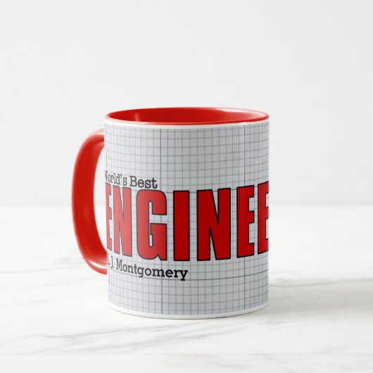 Der Zivilste Ingenieur der Welt, rot mit Gitterpap Tasse (Vorderseite Links)