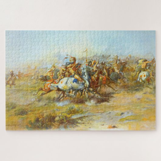 Der Zoll Kampf Charles Marion Russell 1903 Puzzle (Horizontal)