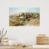 Der Zollkampf von Charles Marion Russell Poster (Küche)