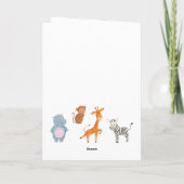 Der Zoo: niedliche Wildtiere - Geburtskarte Feiertagskarte (Rückseite)